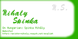 mihaly spinka business card