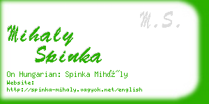 mihaly spinka business card
